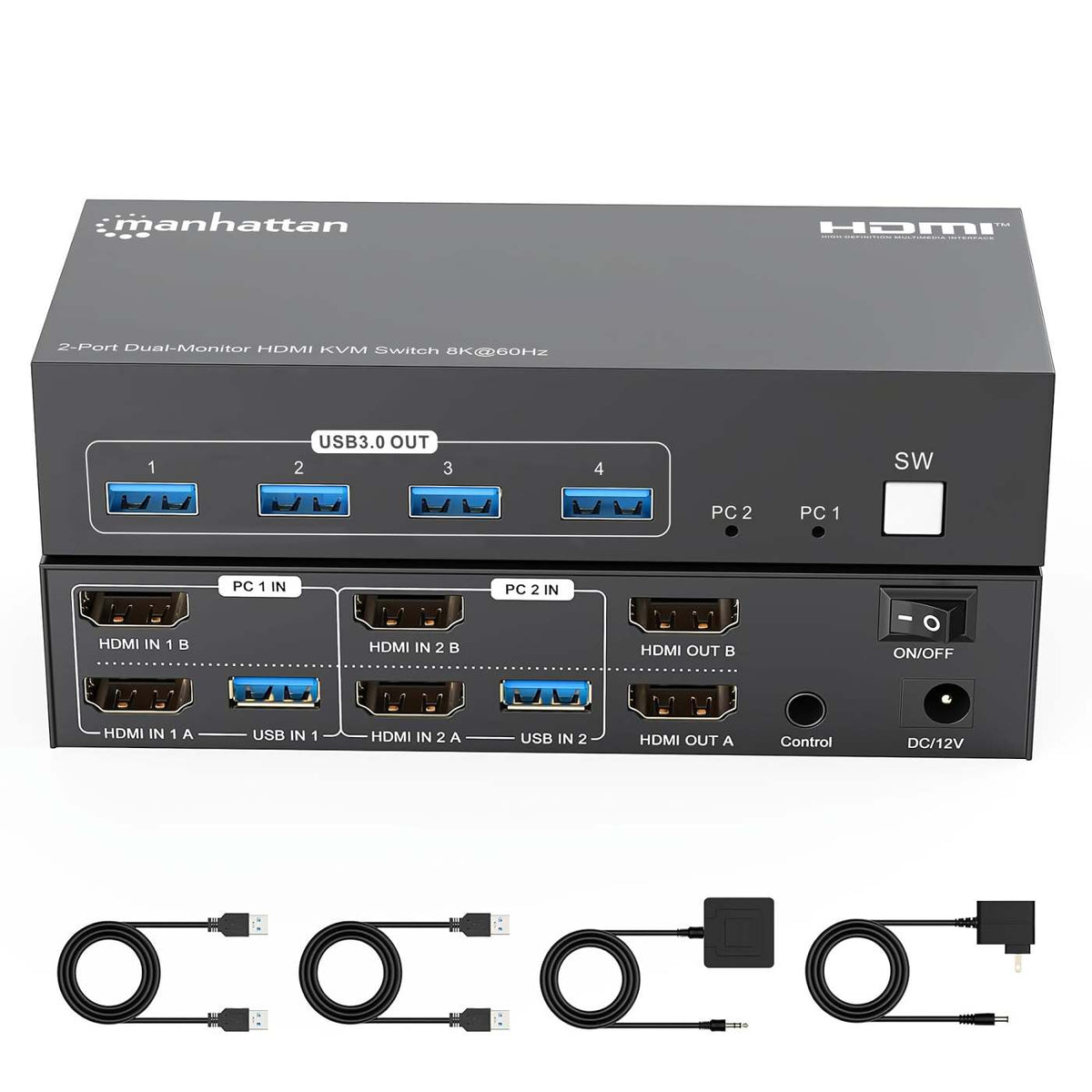 Conmutador KVM HDMI de 2 puertos para doble monitor 8K a 60 Hz Image 13