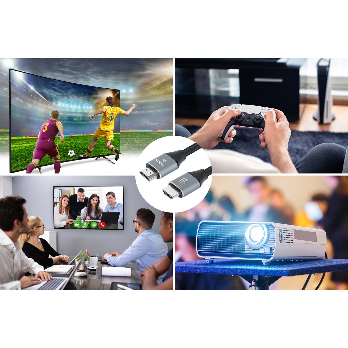 MH High Speed HDMI Cable With Ethernet, 4K@30Hz, 1m (3 ft.), Black Image 6