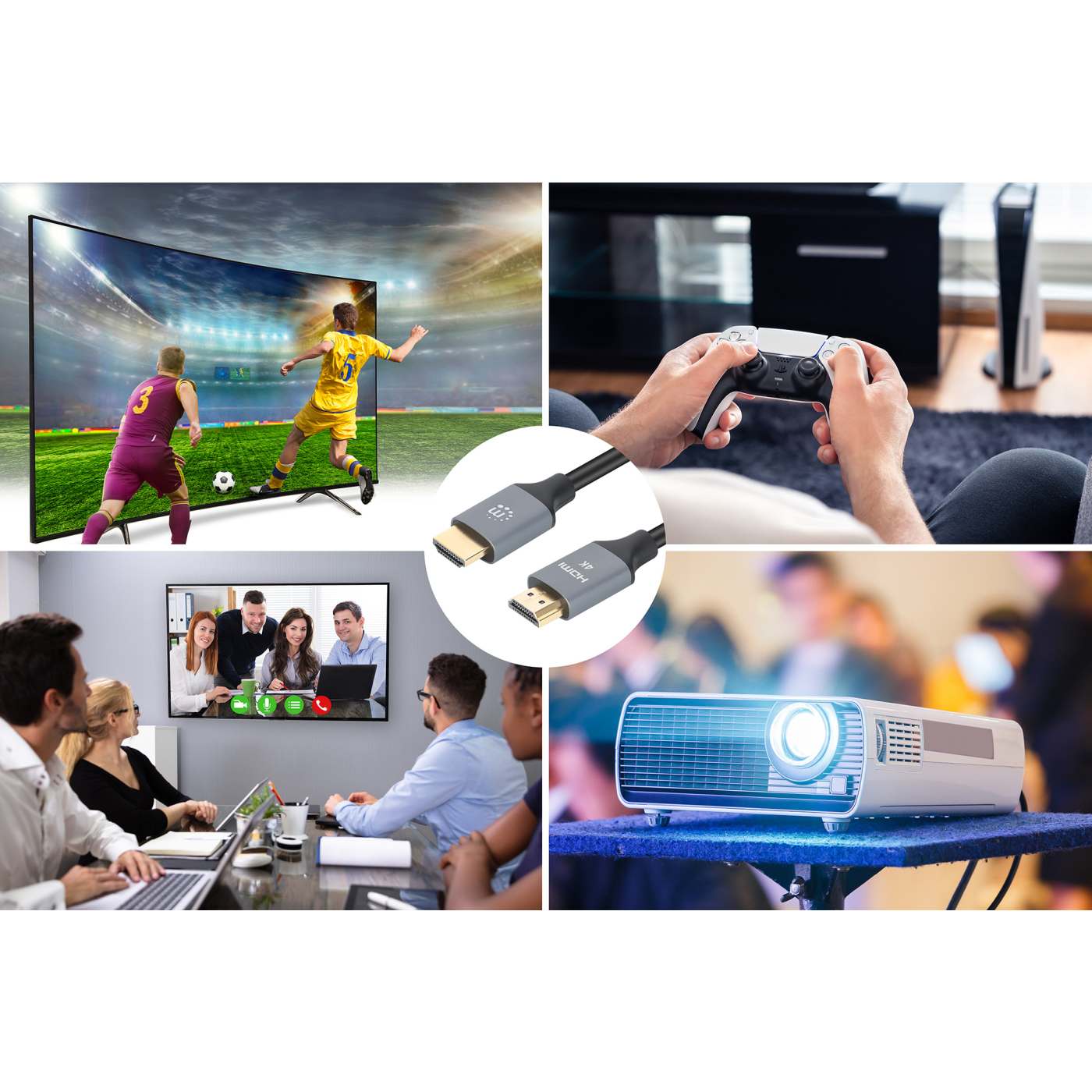 MH 4K@60Hz High Speed HDMI Cable with Ethernet, 1 m, Black Image 6