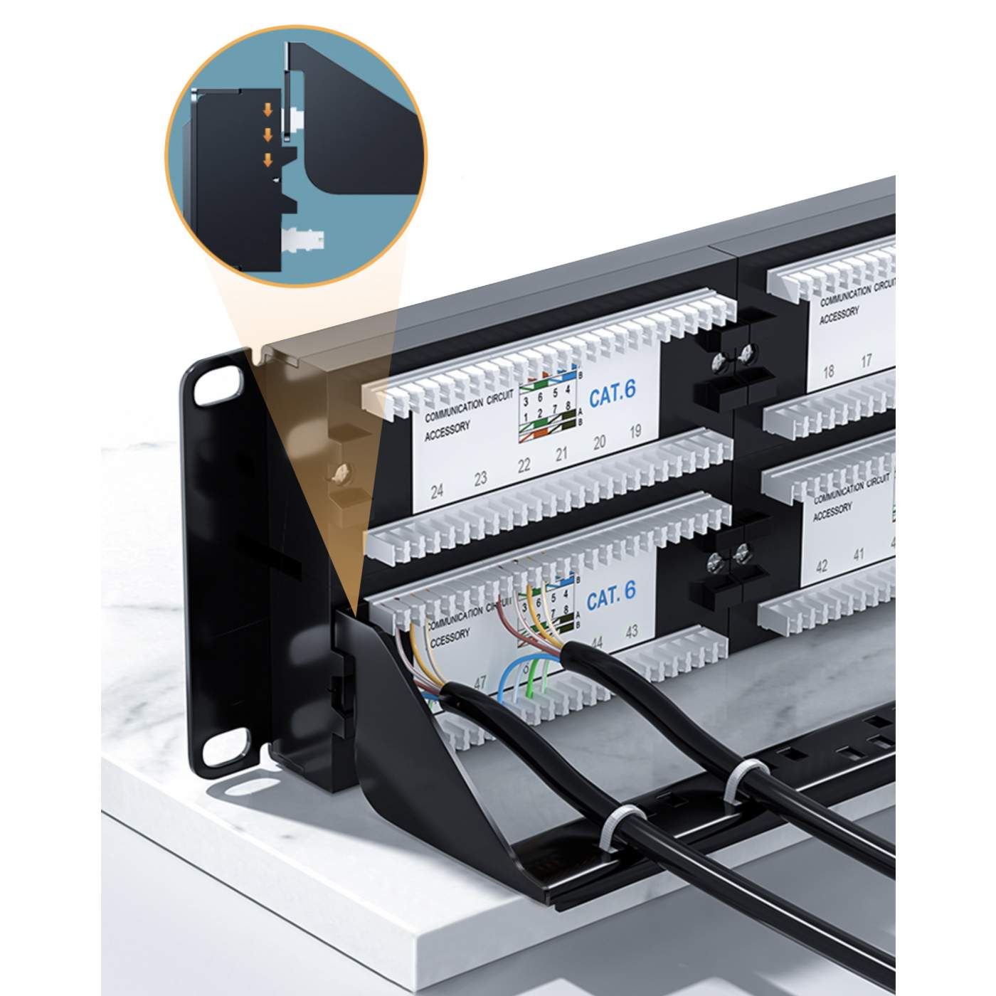 Panel de parcheo modular de 48 puertos, 1U Image 8