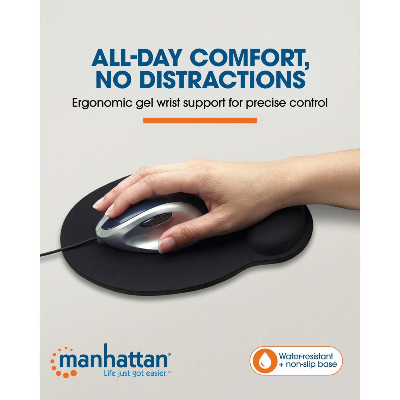 Mouse Pad con Descansa Muñecas Negro Image 8