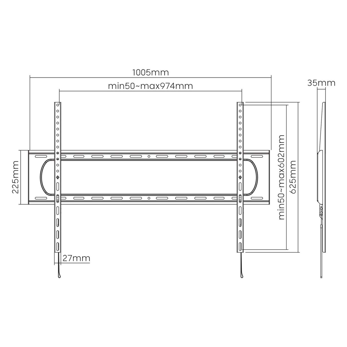 Soporte de Pared Fijo de Ultra Alta Resistencia y Bajo Perfil para Pantallas Grandes de 60" a 120" Image 13