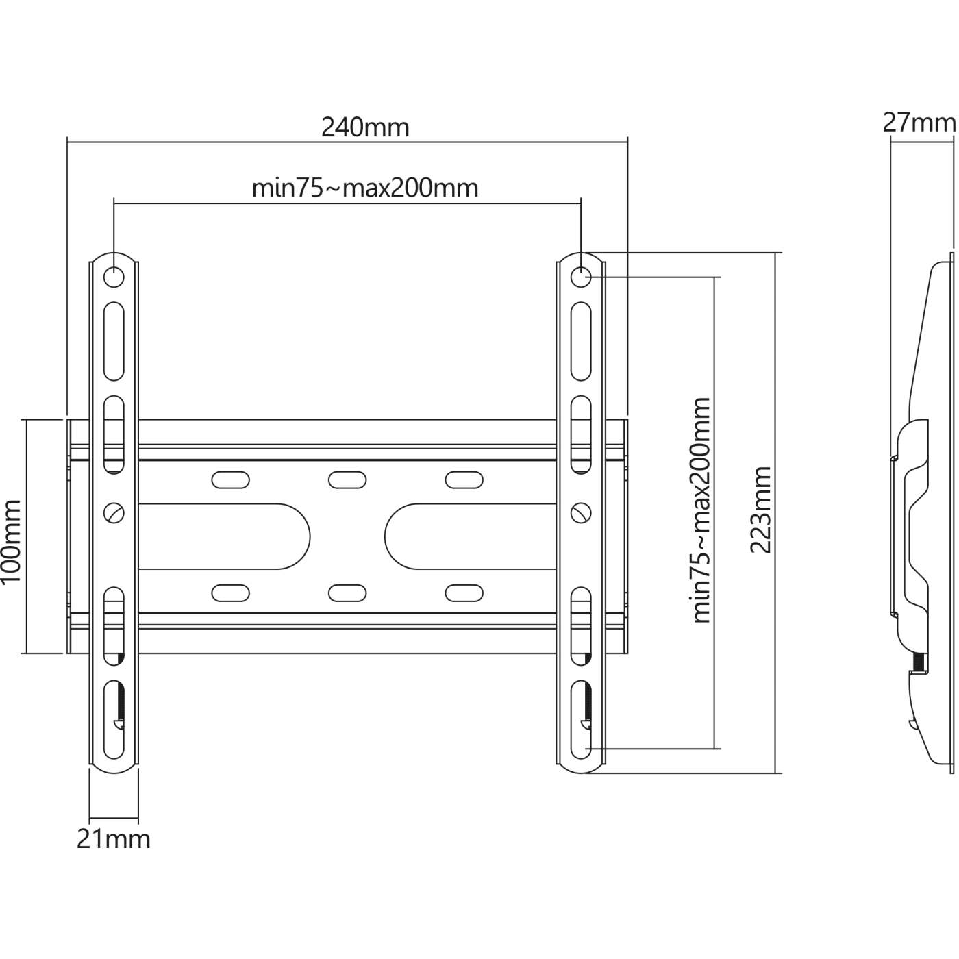 Soporte de Pared Fijo de Bajo Perfil para Pantallas de 23" a 43" Image 10