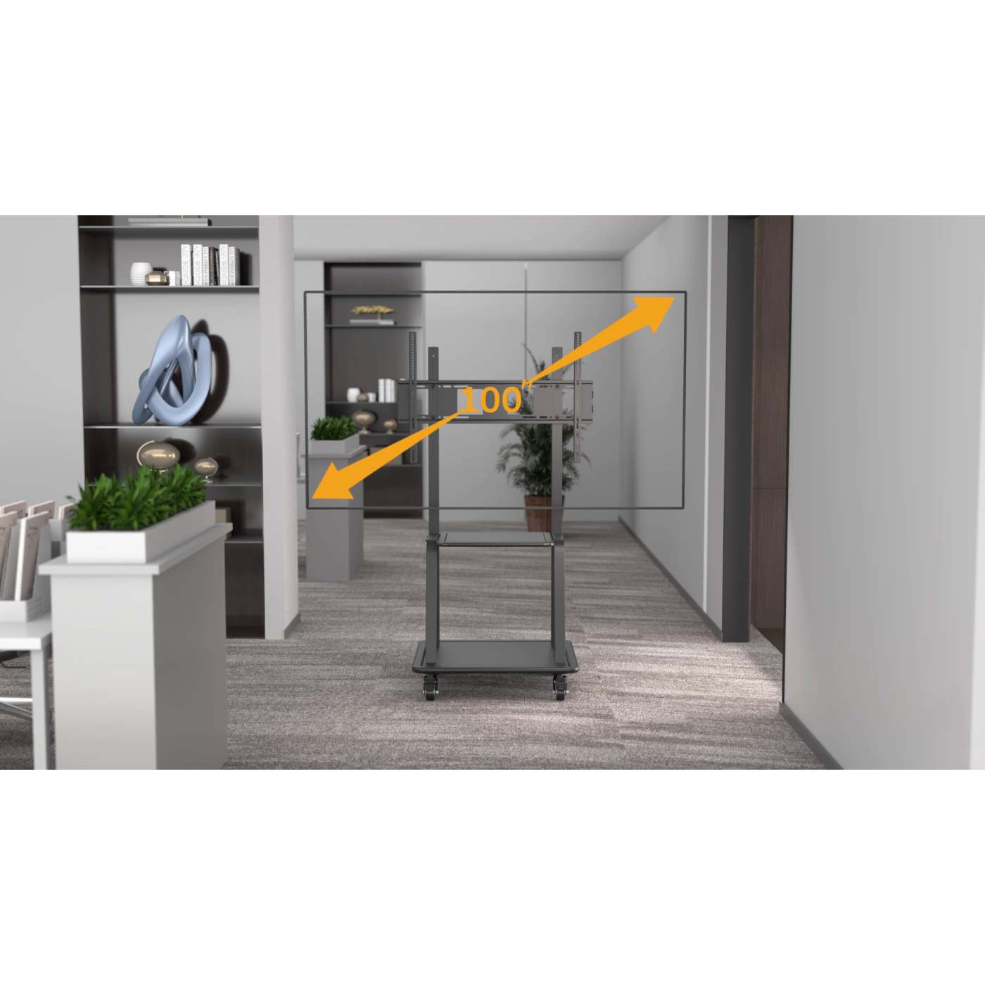 Soporte tipo carrito de alta resistencia para pantallas grandes Image 8