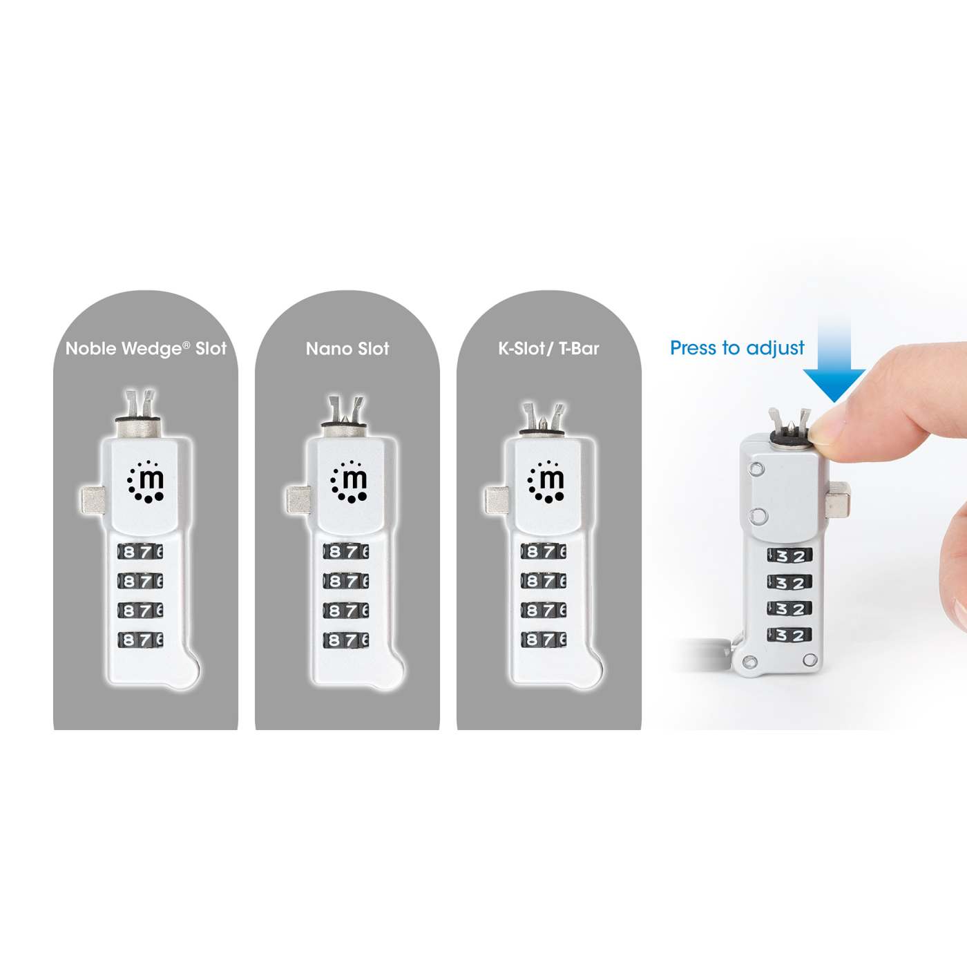 Candado con combinación para laptop 3 en 1, Noble-Wedge®, Nano y K-Slot Image 9