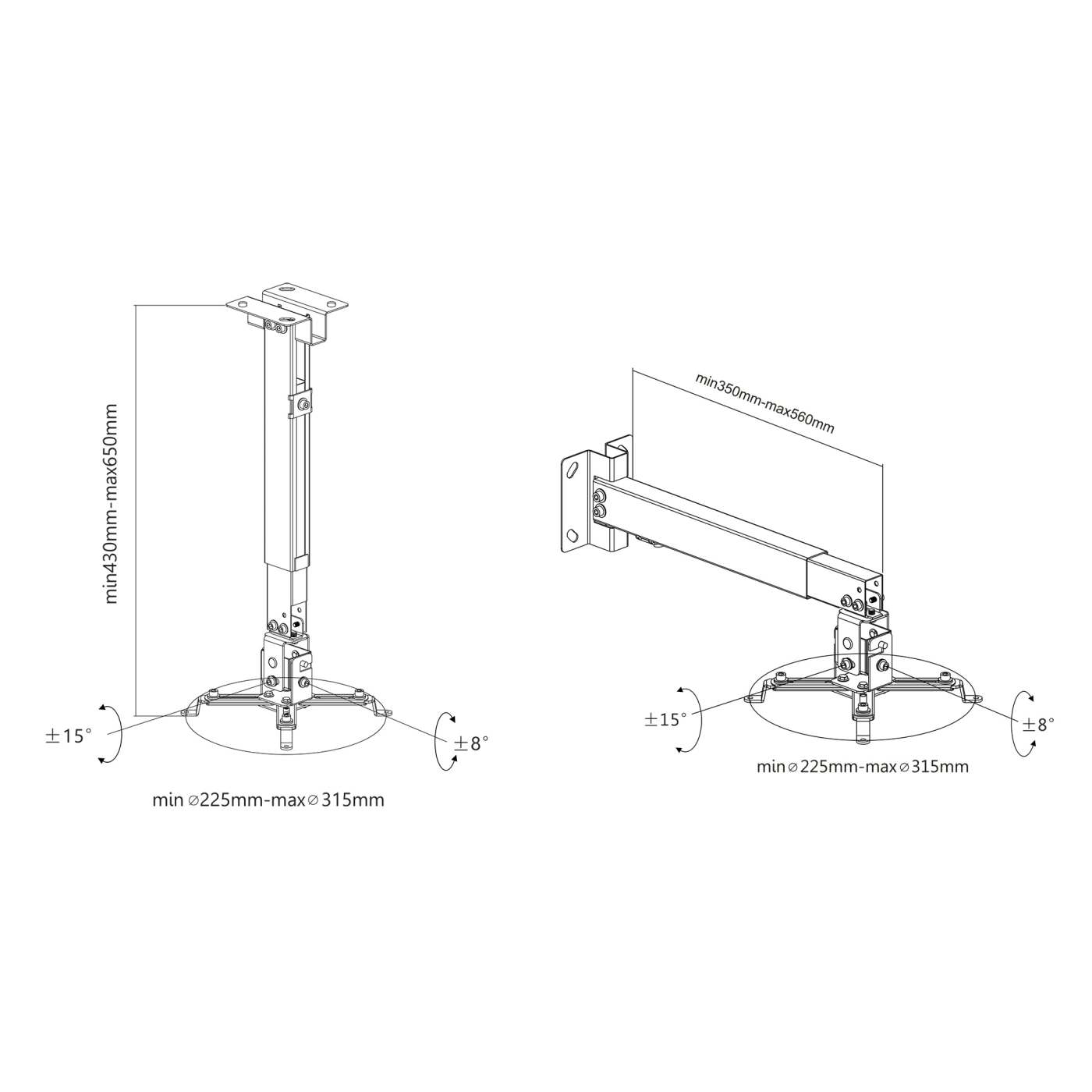Soporte universal de proyector para muro o techo Image 10