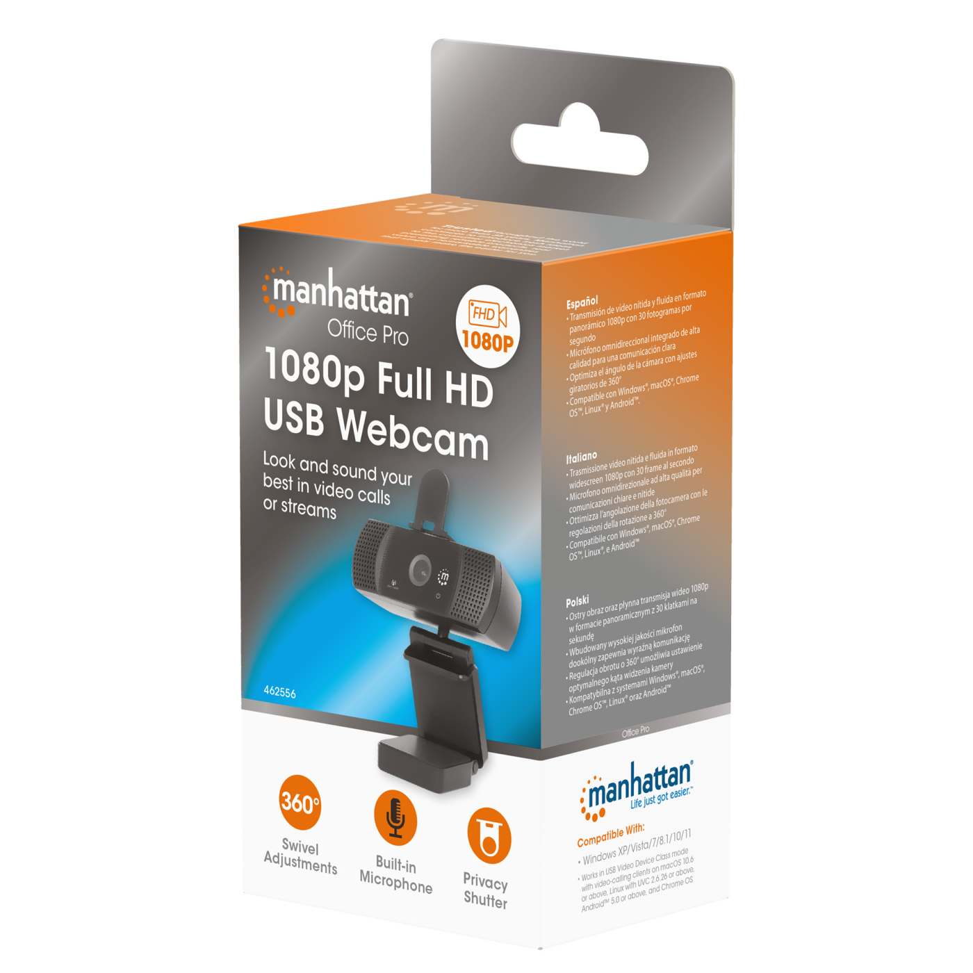 Webcab USB Full HD 1080p con rotación 360° Packaging Image 2
