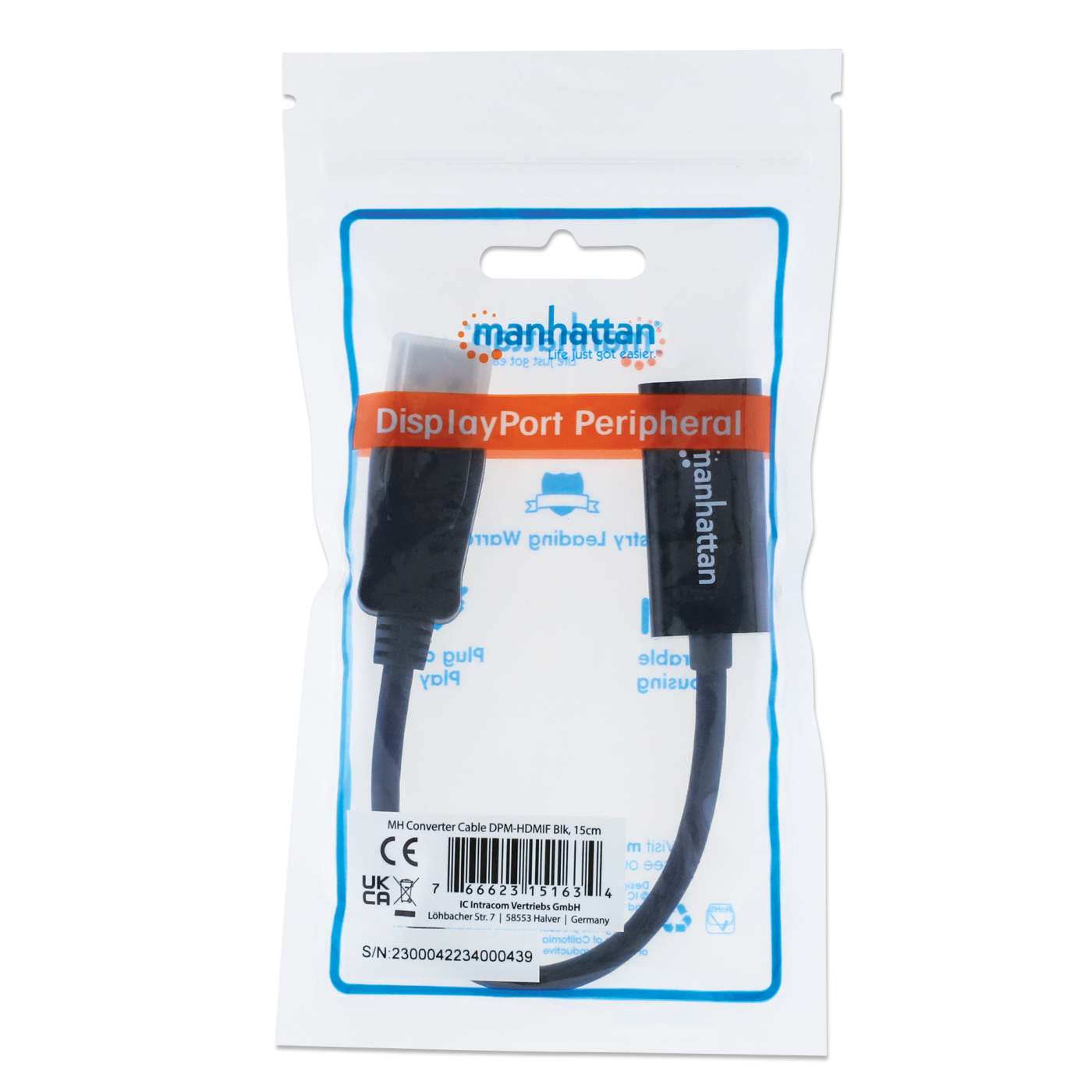 Adaptador DisplayPort a HDMI pasivo 1080p Packaging Image 2
