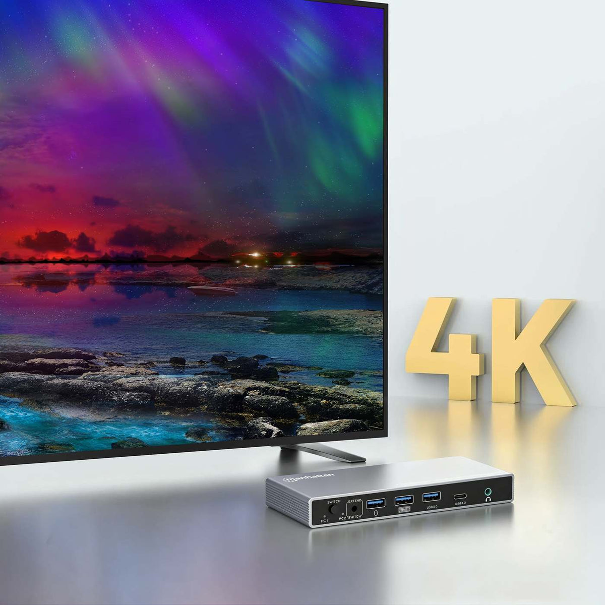 Conmutador KVM MST DisplayPort de 2 puertos para doble monitor 4K a 60 Hz Image 7