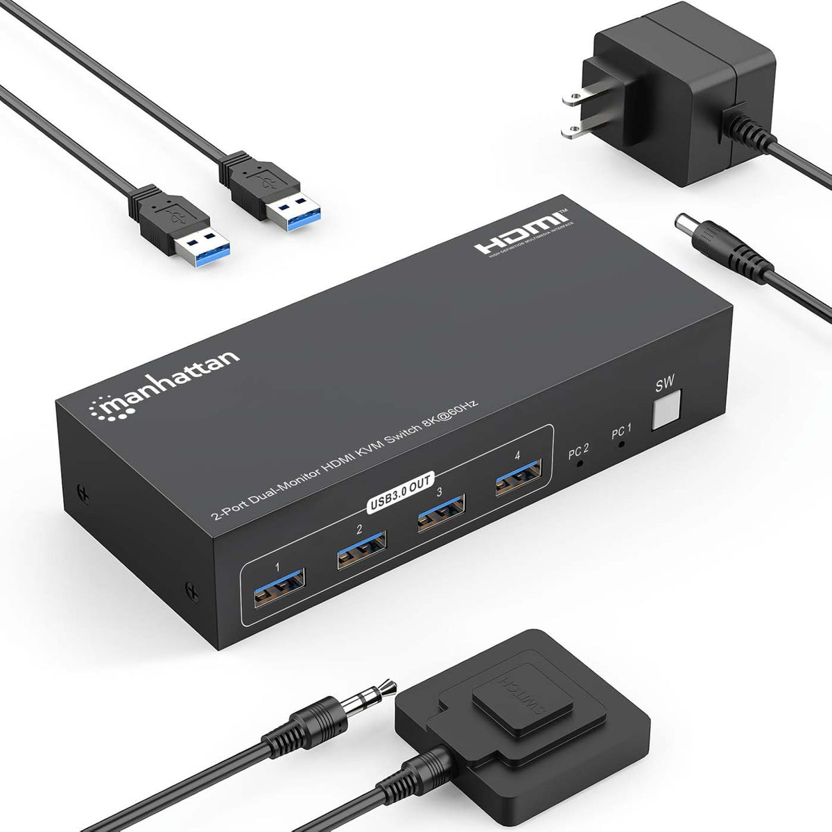 Conmutador KVM HDMI de 2 puertos para doble monitor 8K a 60 Hz Image 12