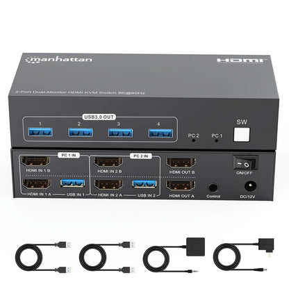 Conmutador KVM HDMI de 2 puertos para doble monitor 8K a 60 Hz Image 13
