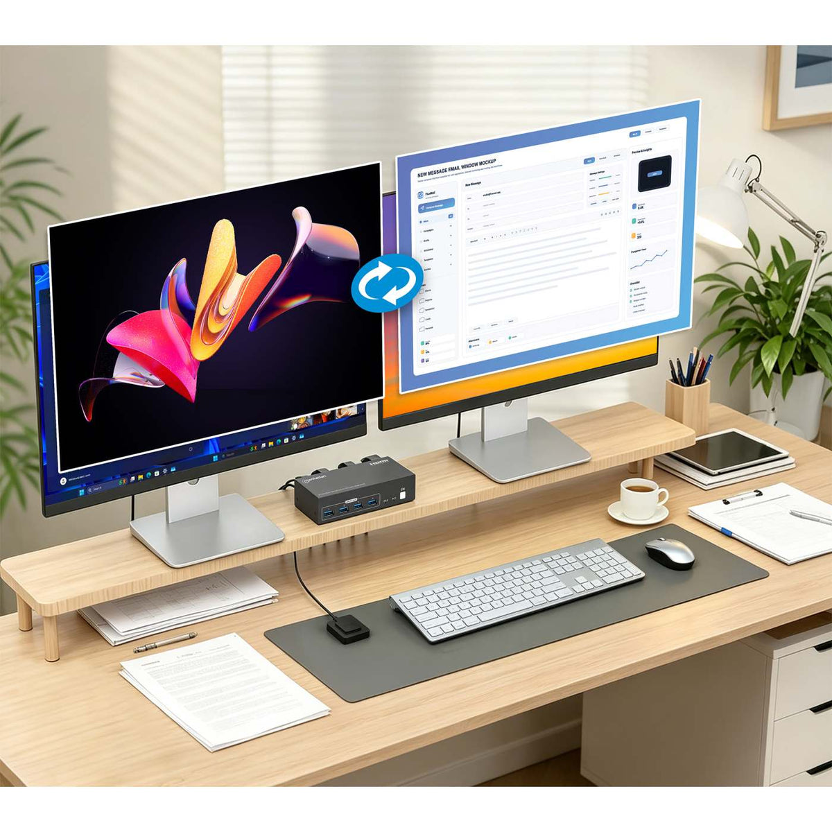 Conmutador KVM HDMI de 2 puertos para doble monitor 8K a 60 Hz Image 3