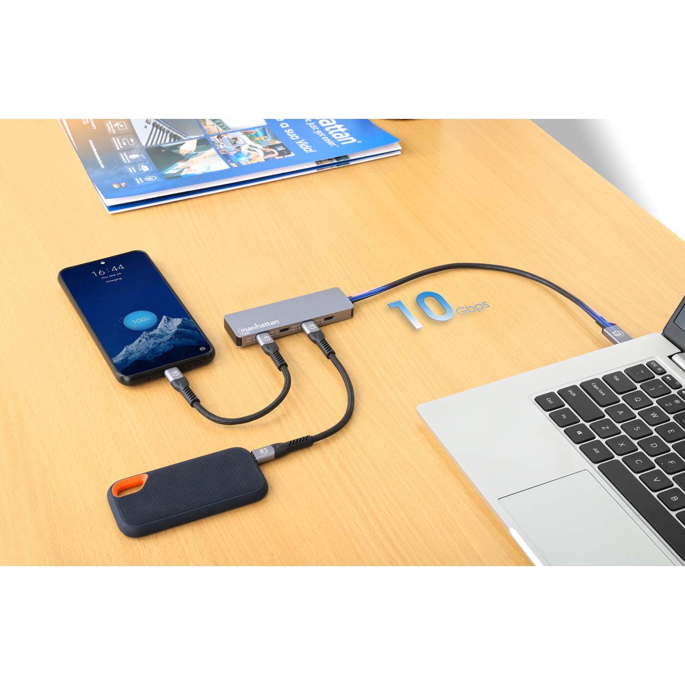 Hub USB-C con 4 puertos Tipo C de 10 Gb Image 4