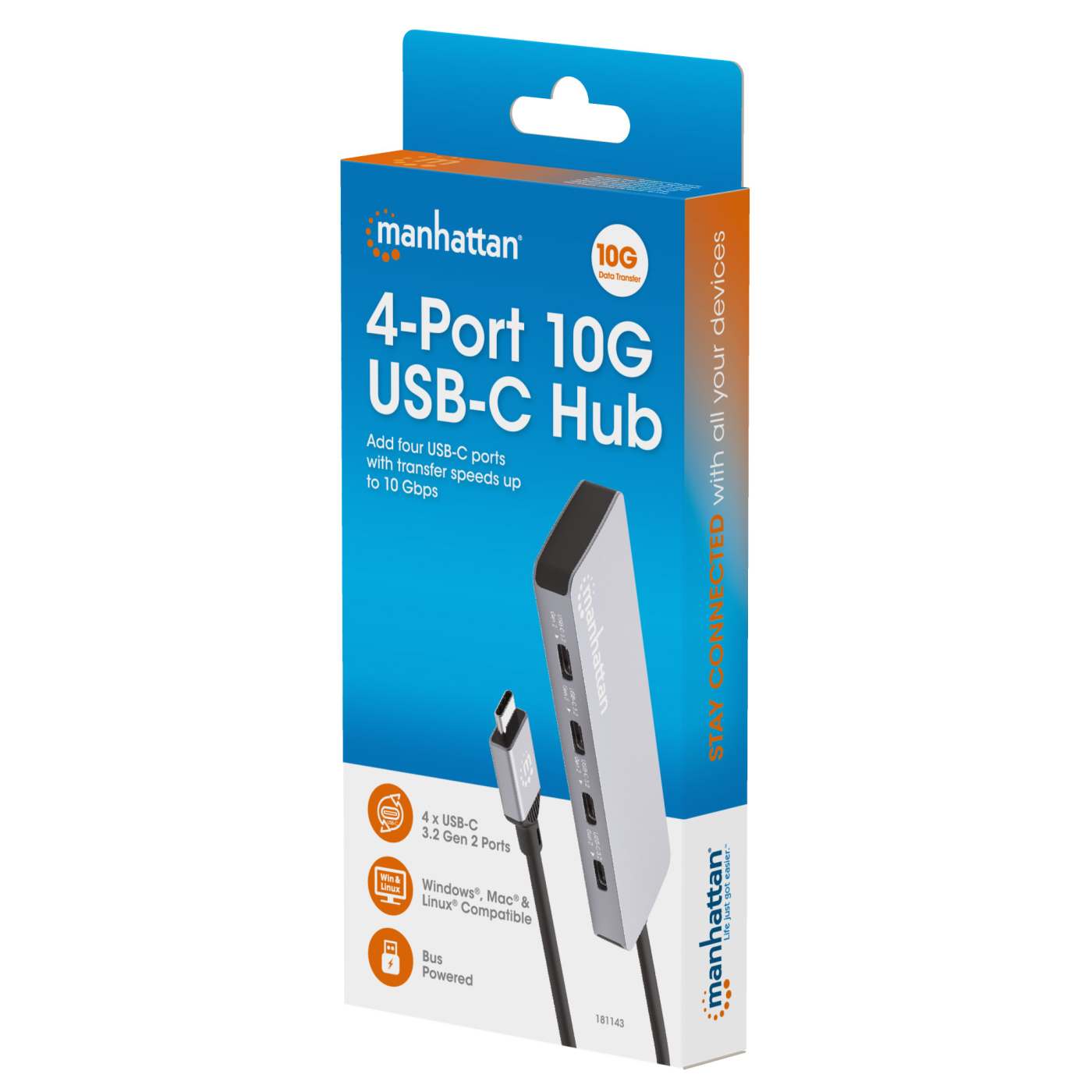 Hub USB-C con 4 puertos Tipo C de 10 Gb Packaging Image 2