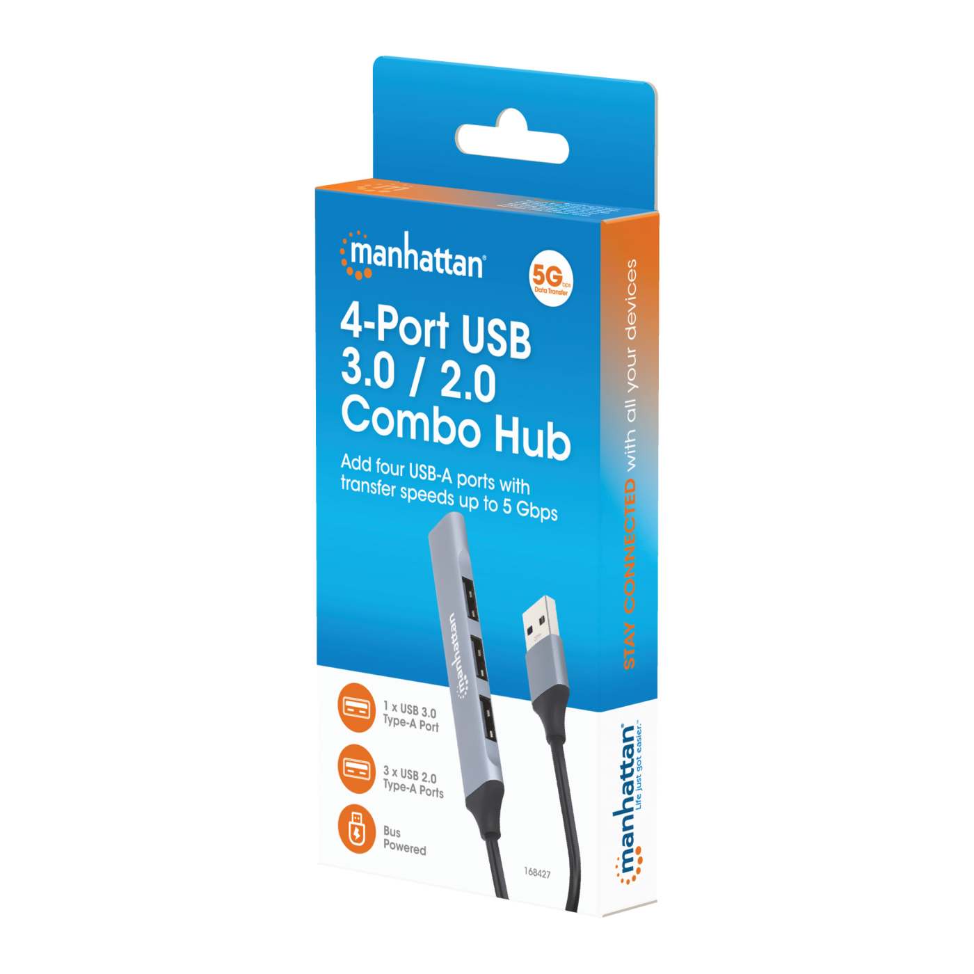 Hub USB combinado con 4 puertos Tipo A Packaging Image 2