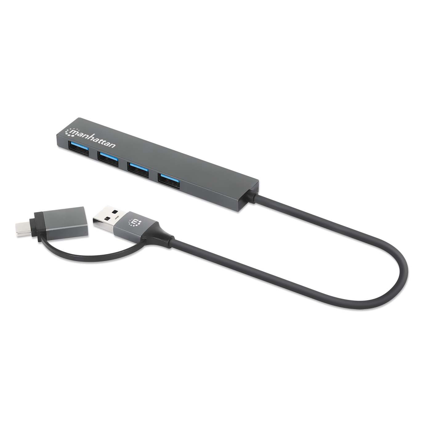 Hub de 4 puertos USB-A 3.2 Gen 1 con conector adaptable de USB-A a USB-C Image 1