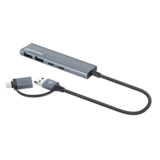 Hub de 4 puertos USB 3.2, 2 USB-A y 2 USB-C, conector adaptable de USB-A a USB-C Image 1