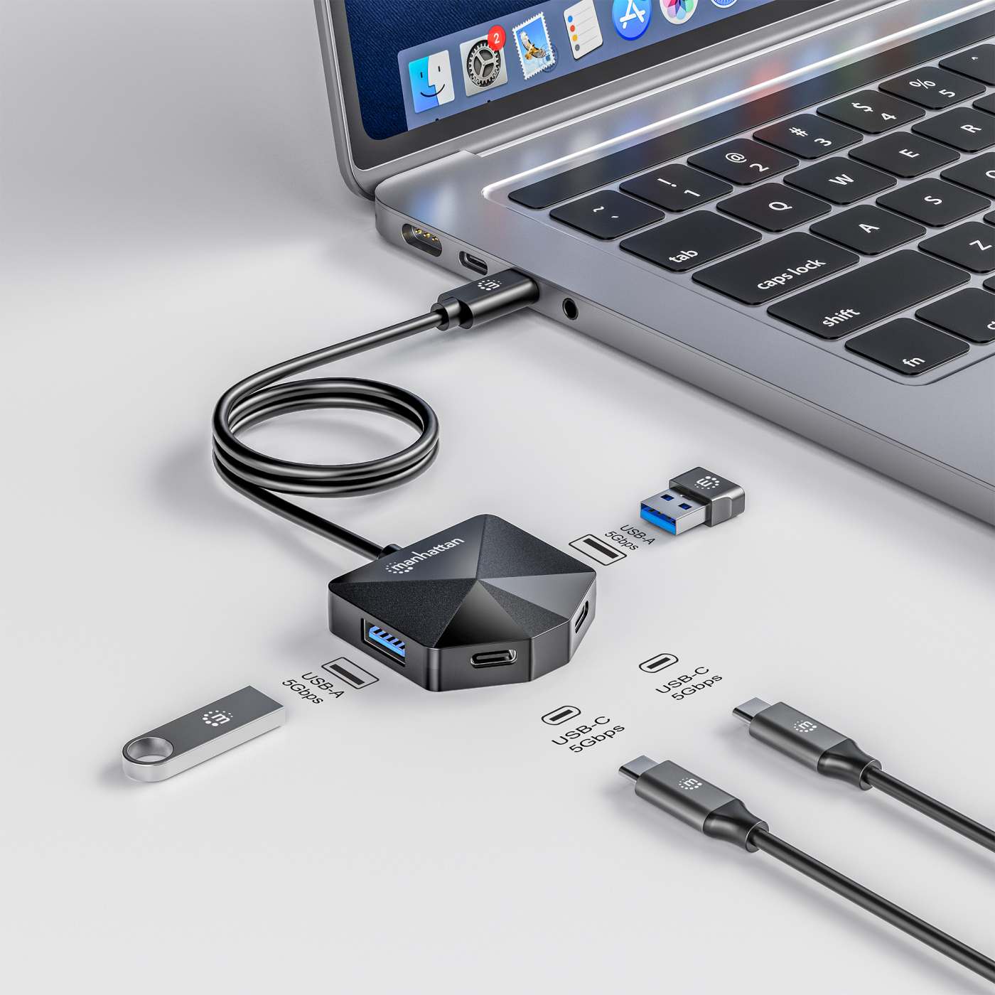 Hub USB-C 3.2 con 4 puertos 2 USB-A y 2 USB-C Image 3