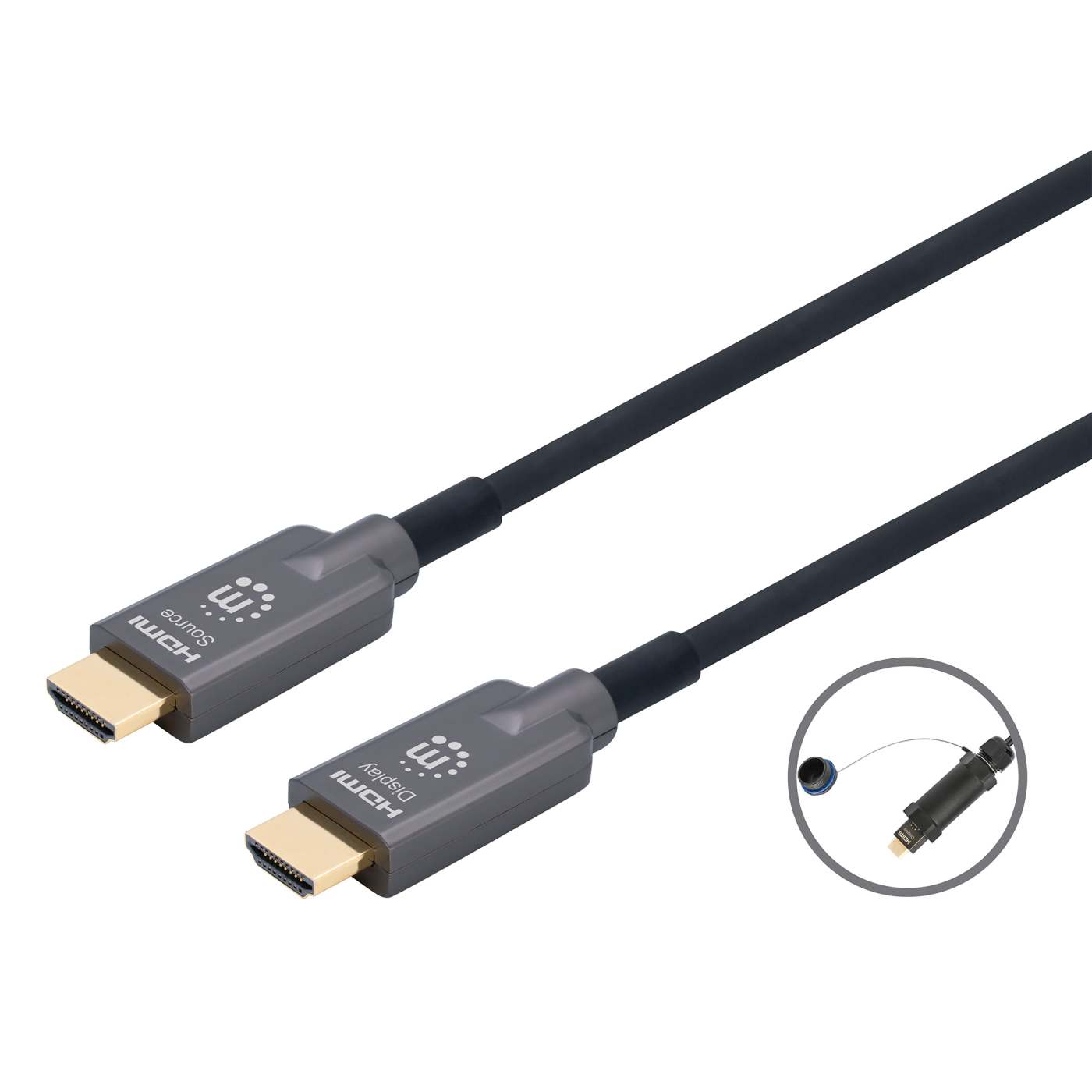 4K@60Hz Cable óptico activo HDMI blindado de alta velocidad para exteriores con enrollacable Image 1