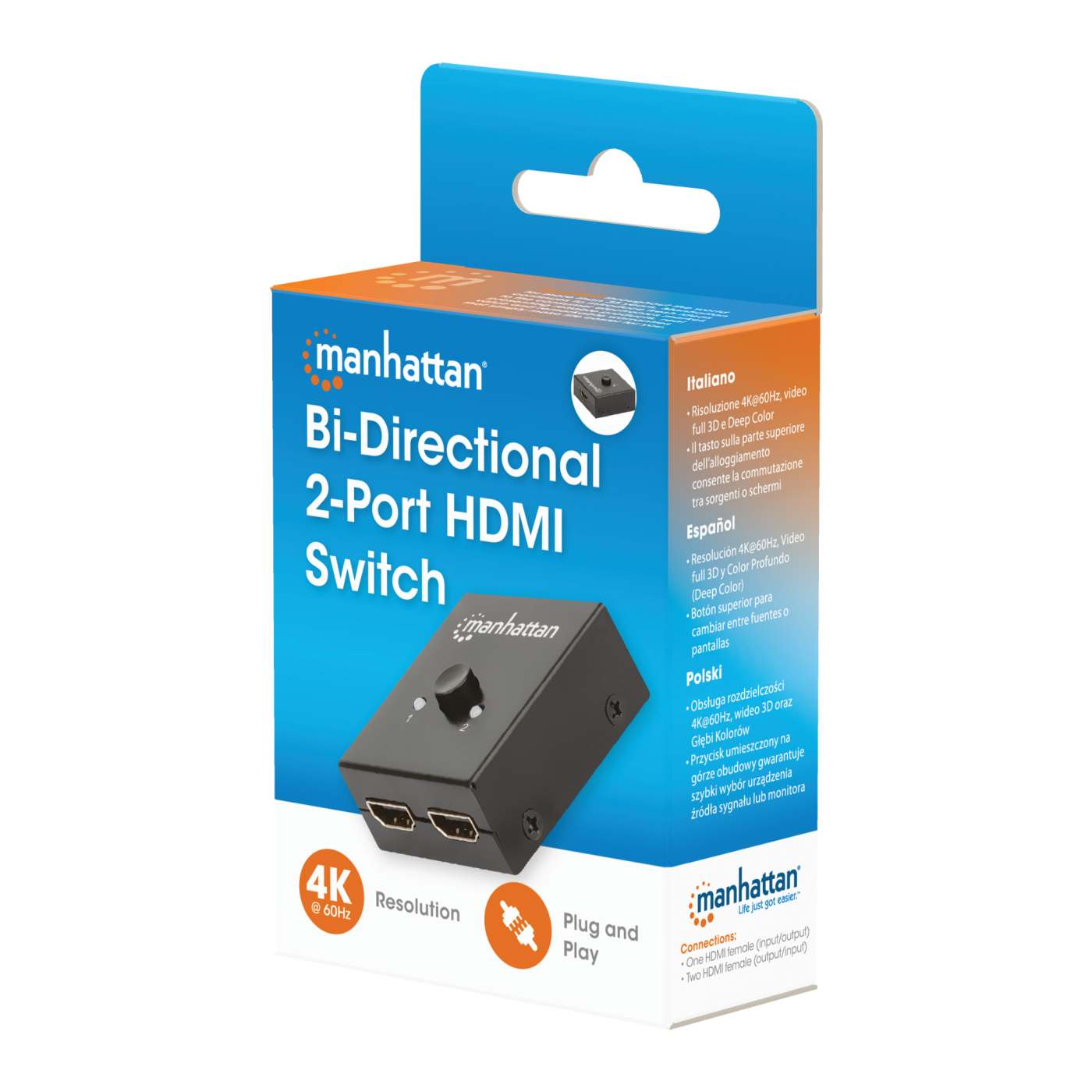 Switch bidireccional HDMI 4K de 2 puertos Packaging Image 2