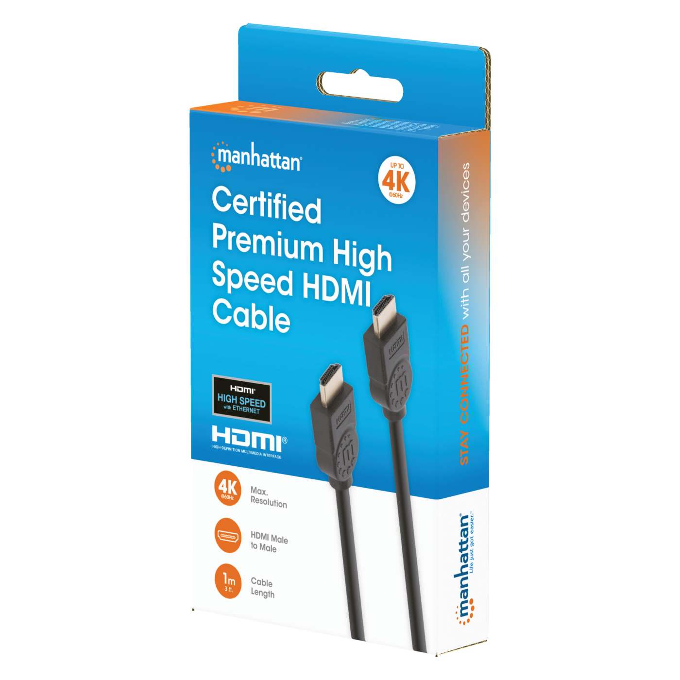 MH HDMI-Pre with ethernet M-M Black CCS #30 3.3ft/1m Packaging Image 2