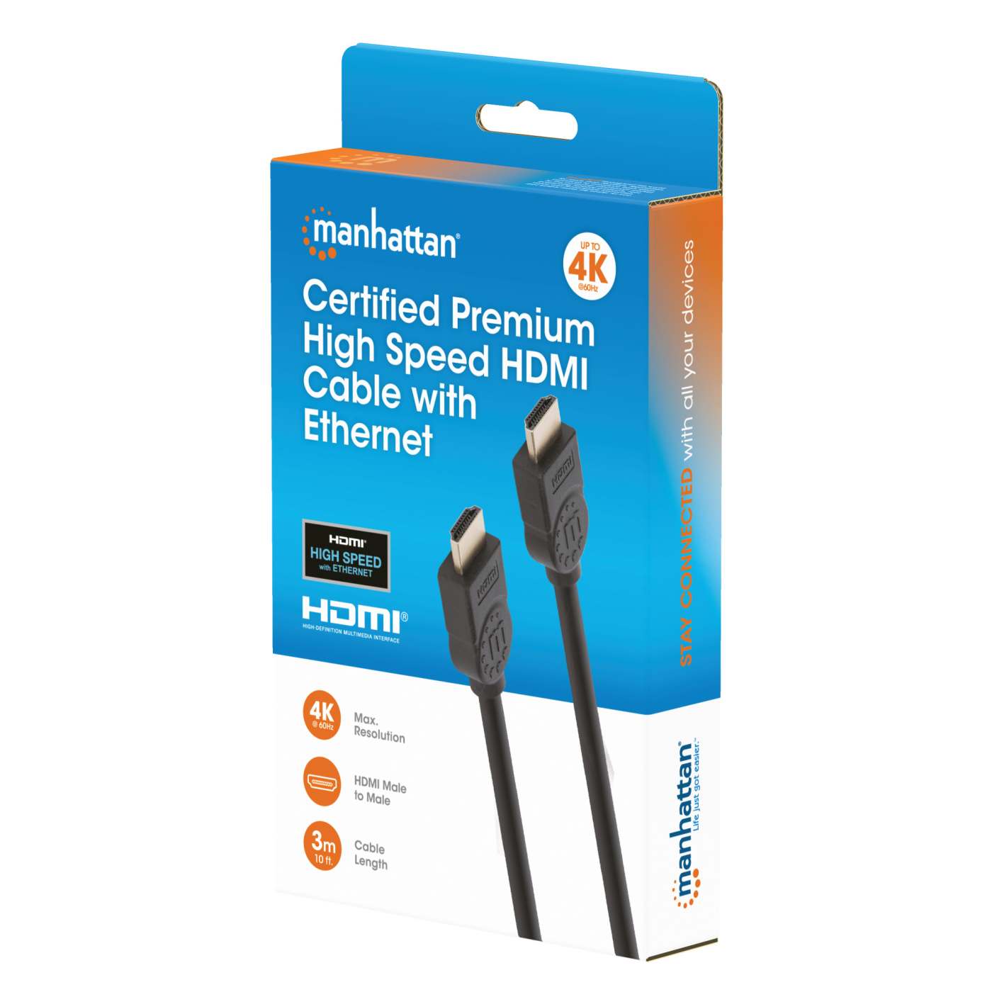 MH HDMI-Pre with ethernet M-M Black CCS #30 10ft/3m Packaging Image 2