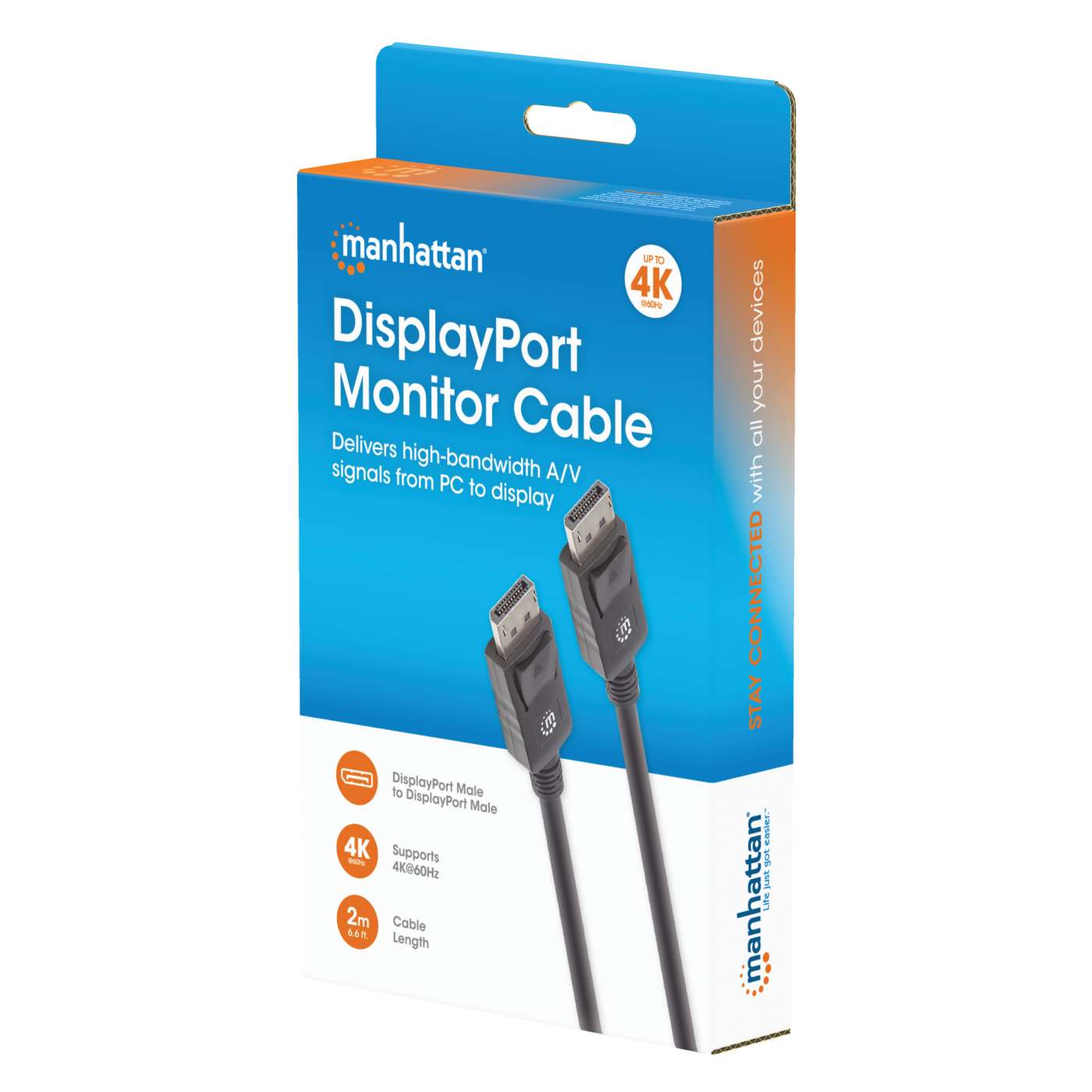 MH DisplayPort Cable 20p M-M #28 6.6ft/2m Black Packaging Image 2