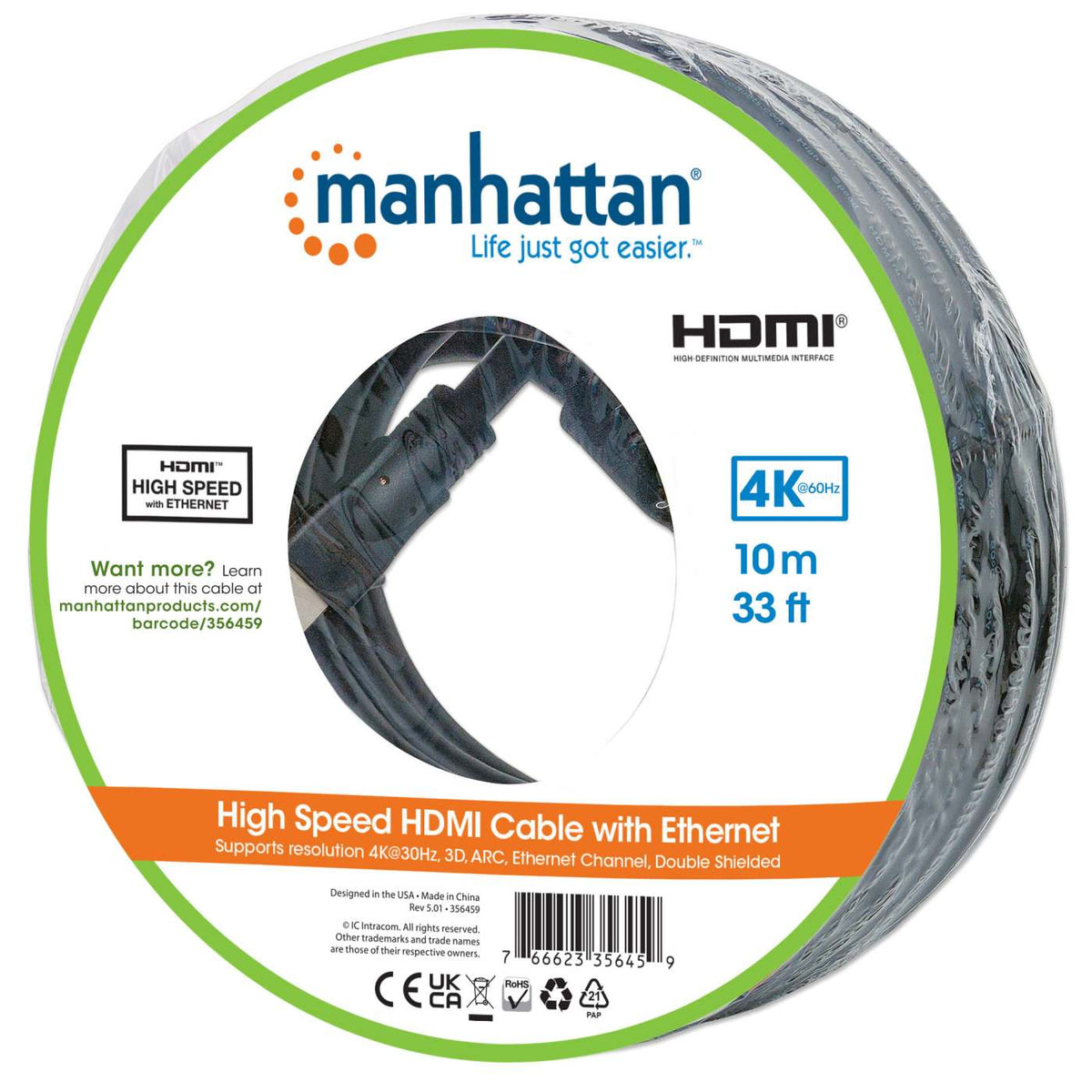 4K@60Hz Cable HDMI de alta velocidad con Ethernet Packaging Image 2