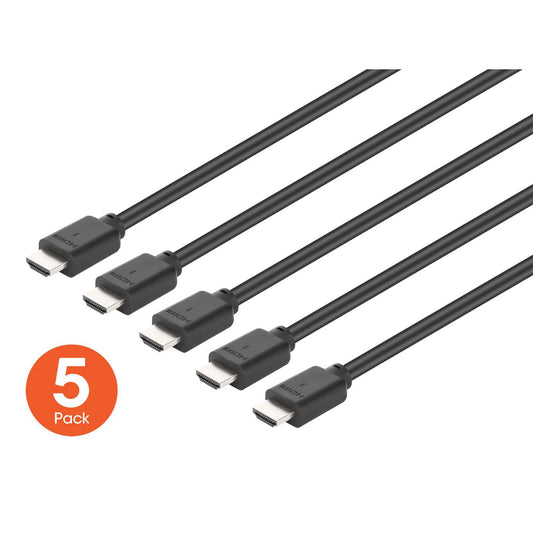 Cable HDMI de alta velocidad 4K a 60 Hz con Ethernet, 5 m (16 pies), paquete de 5 Image 1