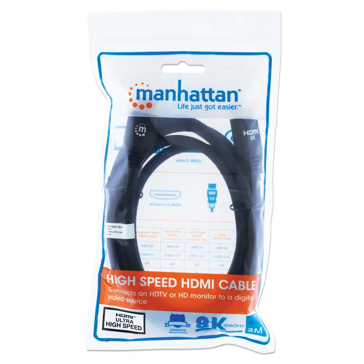 Cable HDMI Certificado de Ultra Alta Velocidad, 8K a 60 Hz o 4K a 120 Hz, con Ethernet Packaging Image 2