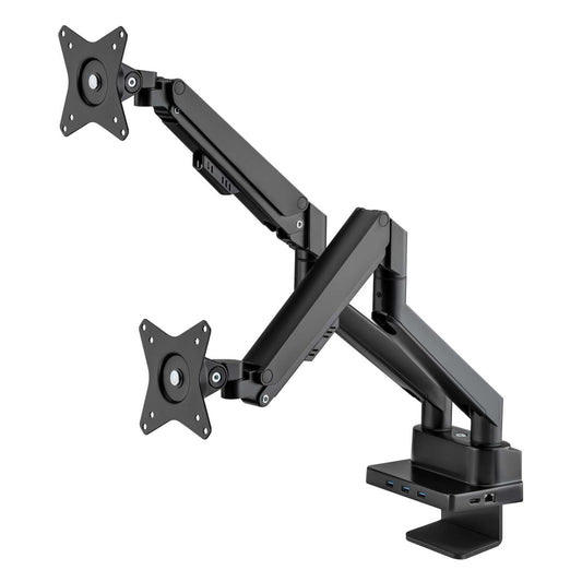 Soporte de escritorio con pistón de gas para dos monitores con Docking Station 8 en 1 Image 1