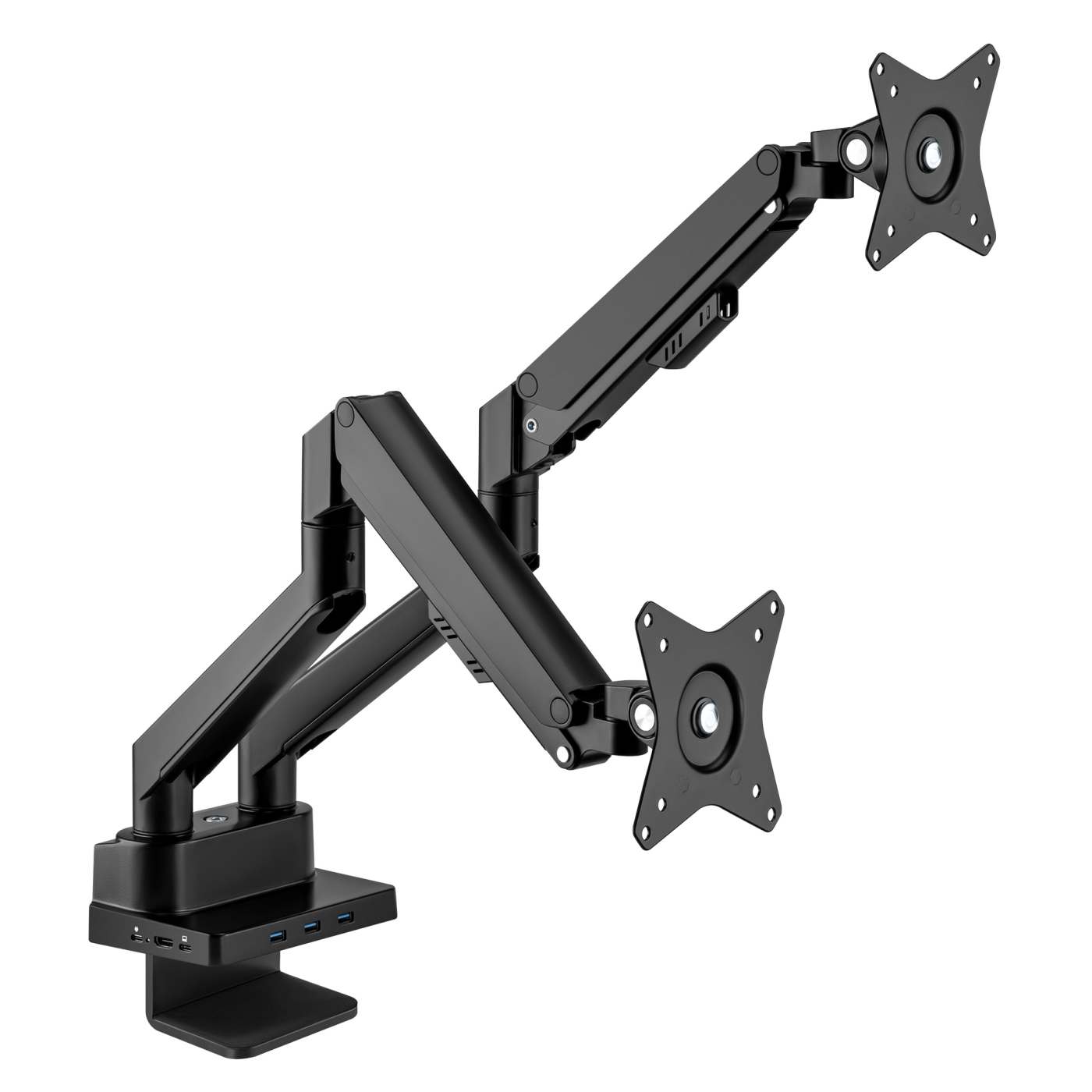 Soporte de escritorio con pistón de gas para dos monitores con Docking Station 8 en 1 Image 11