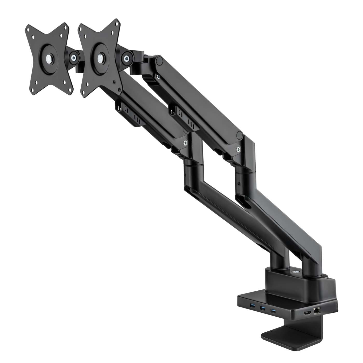 Soporte de escritorio con pistón de gas para dos monitores con Docking Station 8 en 1 Image 12