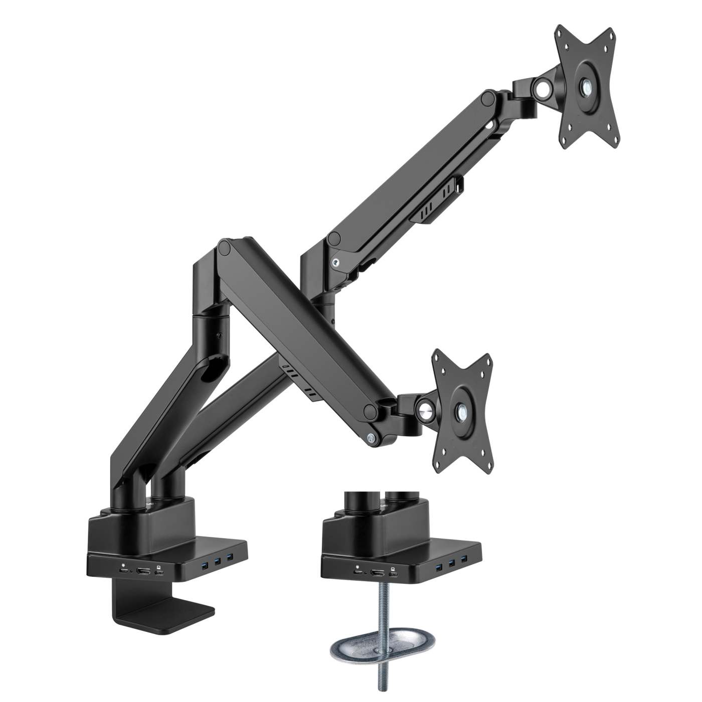 Soporte de escritorio con pistón de gas para dos monitores con Docking Station 8 en 1 Image 13