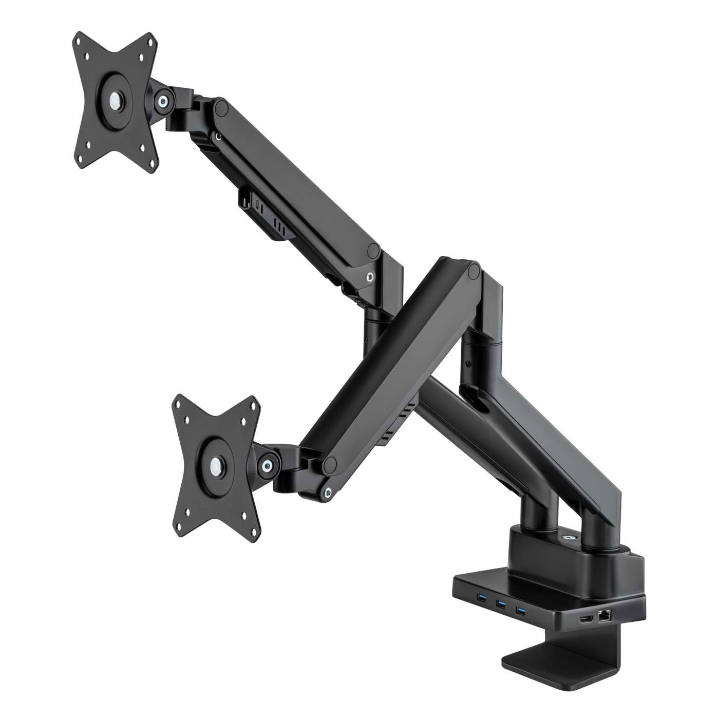 Soporte de escritorio con pistón de gas para dos monitores con Docking Station 8 en 1 Image 1