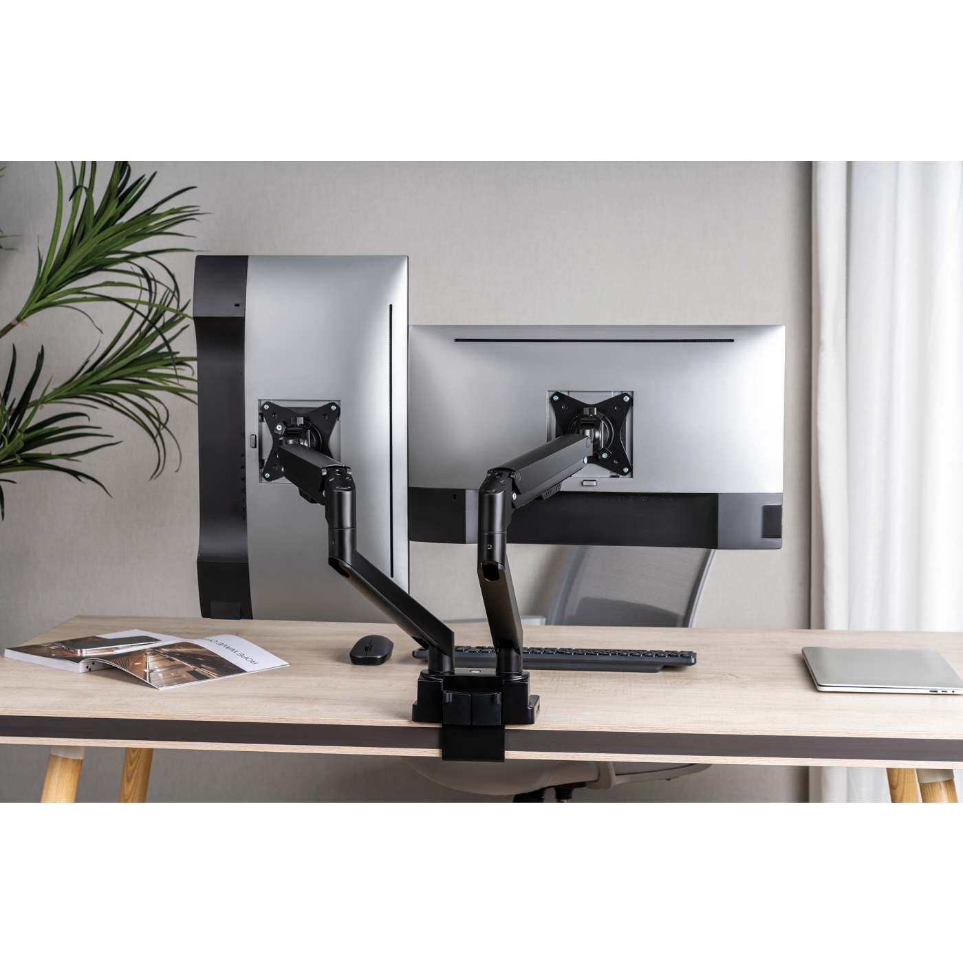Soporte de escritorio con pistón de gas para dos monitores con Docking Station 8 en 1 Image 7