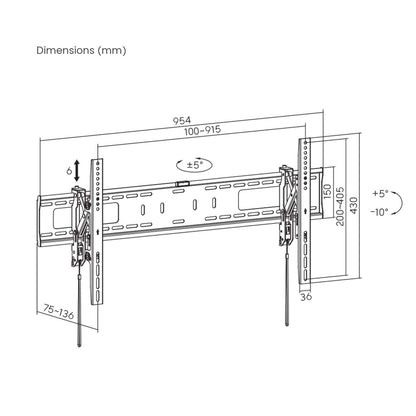 Soporte de pared antirrobo para pantalla, fijo con extensión frontal Image 14