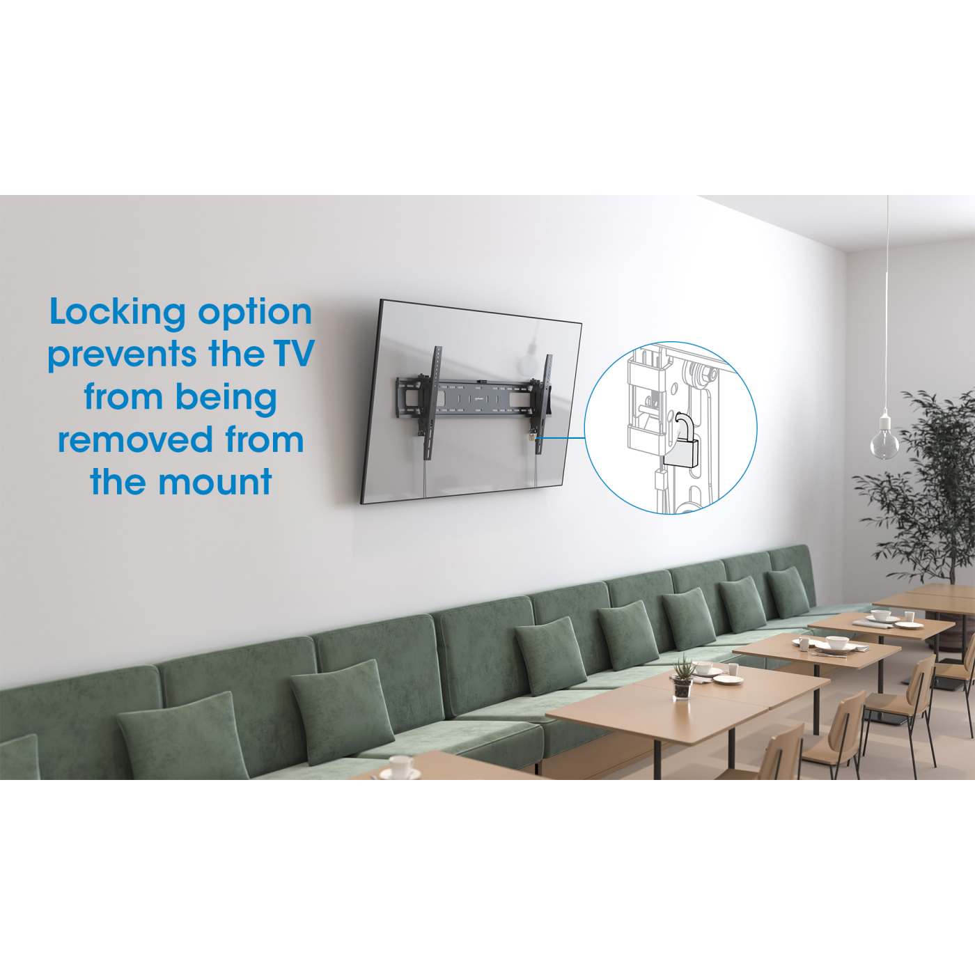 Soporte de pared antirrobo para pantalla, fijo con extensión frontal Image 15