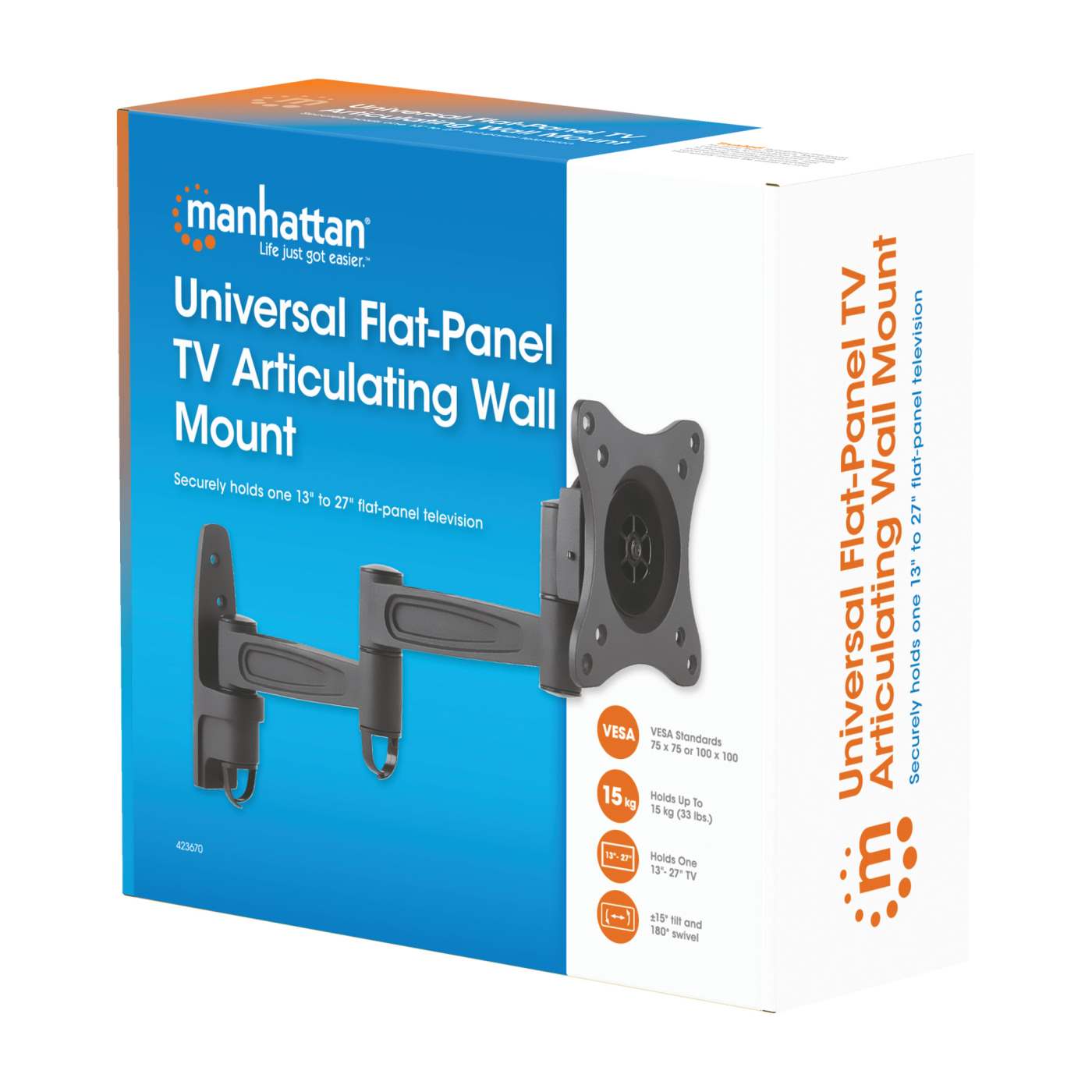 Soporte de pared articulado universal para TV de pantalla plana Packaging Image 2