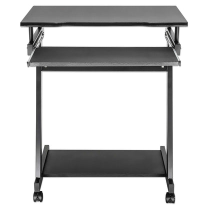 Escritorio compacto para computadora negro, con bandeja deslizable para teclado Image 6