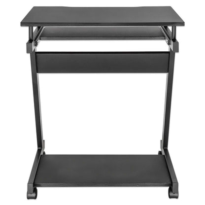 Escritorio compacto para computadora negro, con bandeja deslizable para teclado Image 8