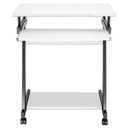 Escritorio compacto para computadora con bandeja deslizable para teclado, blanco Image 5