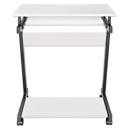 Escritorio compacto para computadora con bandeja deslizable para teclado, blanco Image 7