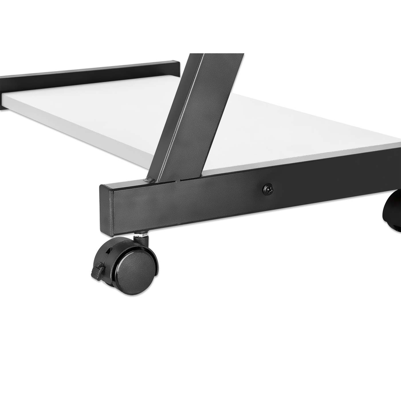 Escritorio compacto para computadora con bandeja deslizable para teclado, blanco Image 9