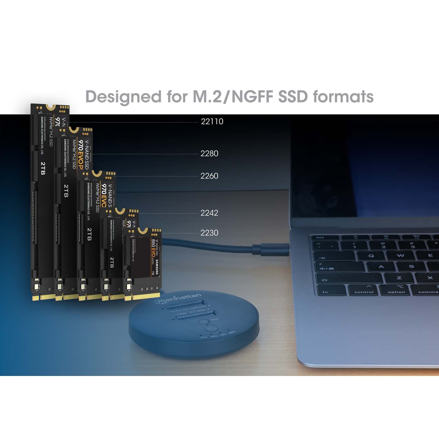 Estación de acoplamiento y clonación de SSD M.2 NVMe Image 10