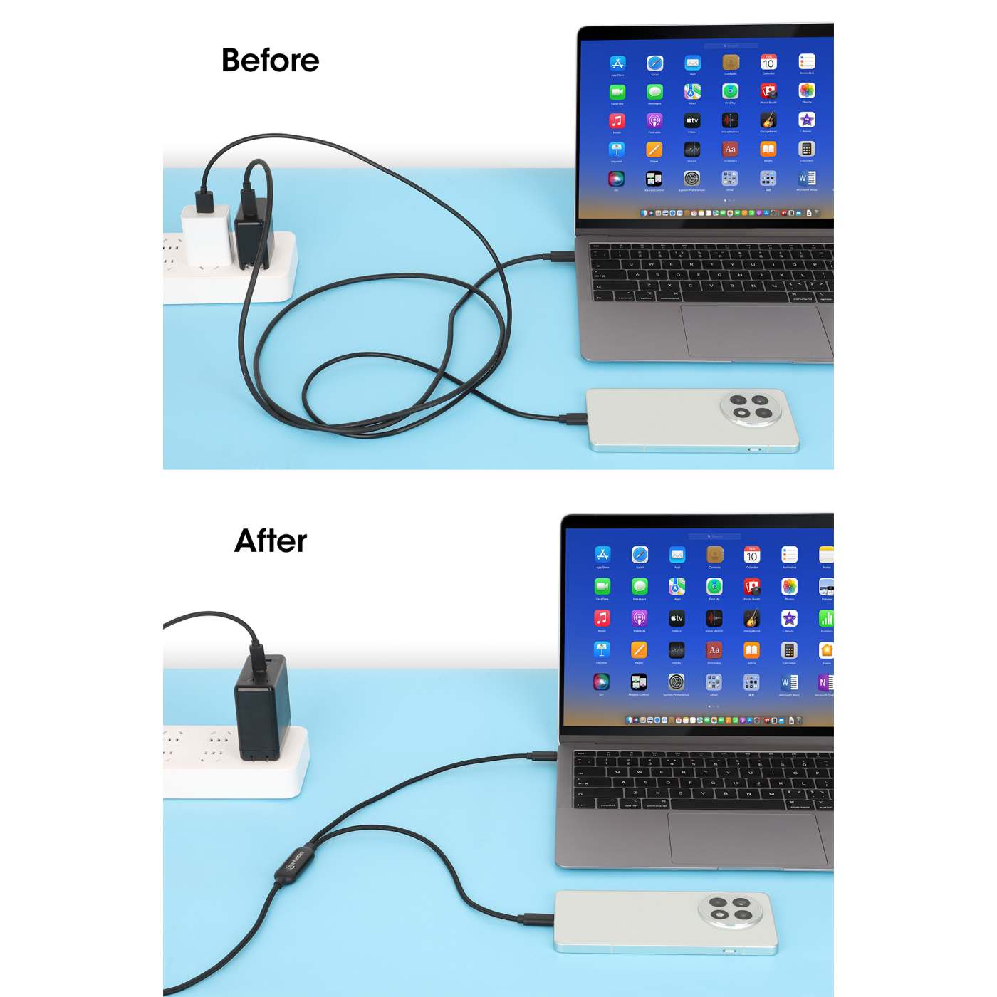 Cable de carga USB-C doble 100 W, 2 m (7 ft) Image 6
