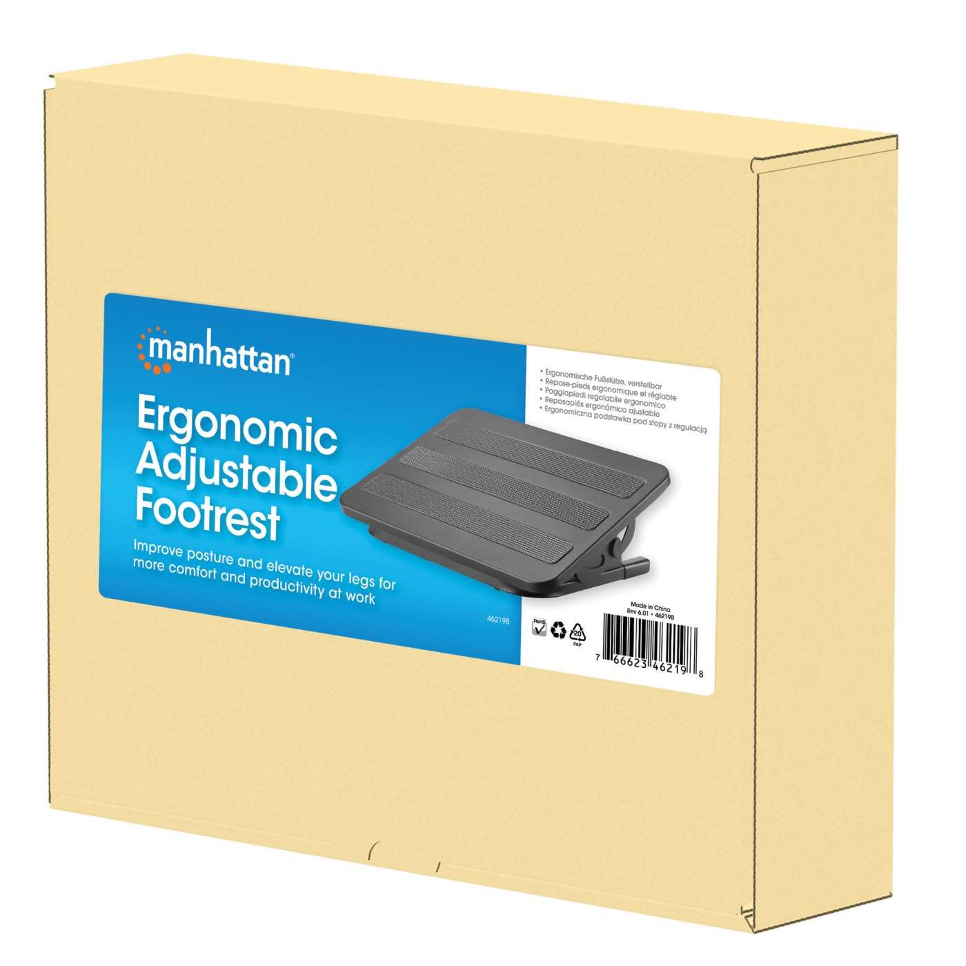 Reposapiés ergonómico ajustable Packaging Image 2
