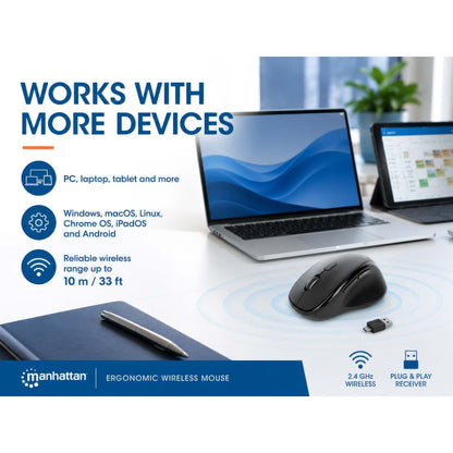 Mouse ergonómico inalámbrico con receptor USB 2 en 1 Image 11