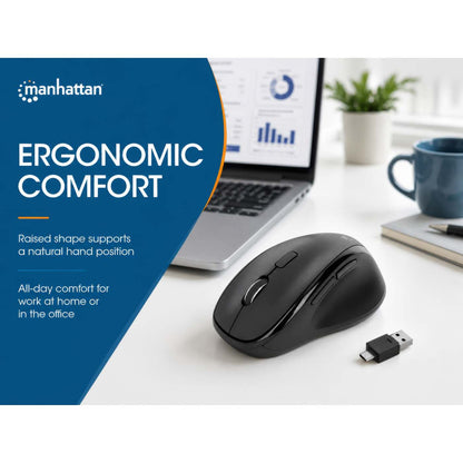 Mouse ergonómico inalámbrico con receptor USB 2 en 1 Image 13