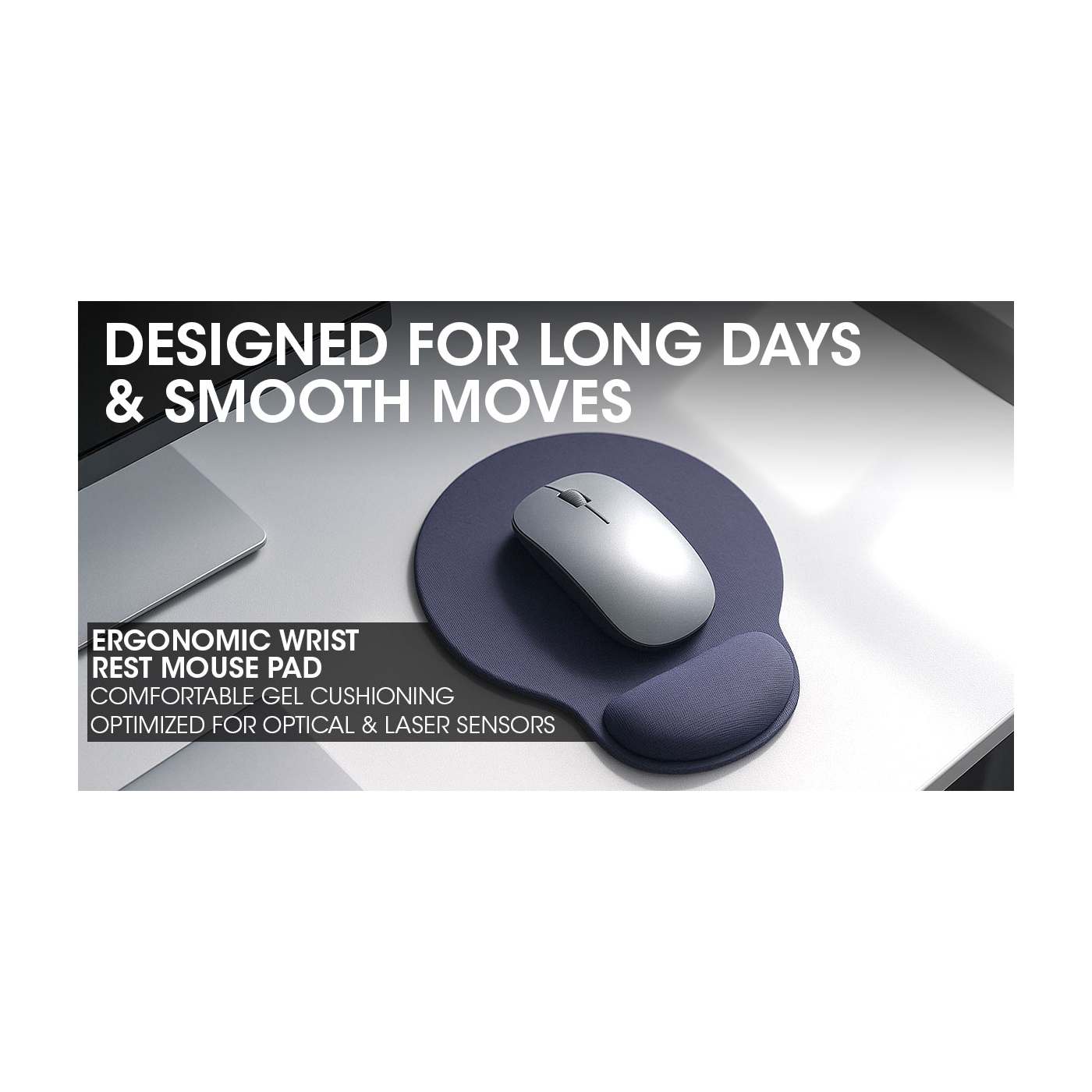 Mouse Pad con Descansa Muñecas Azul Image 4
